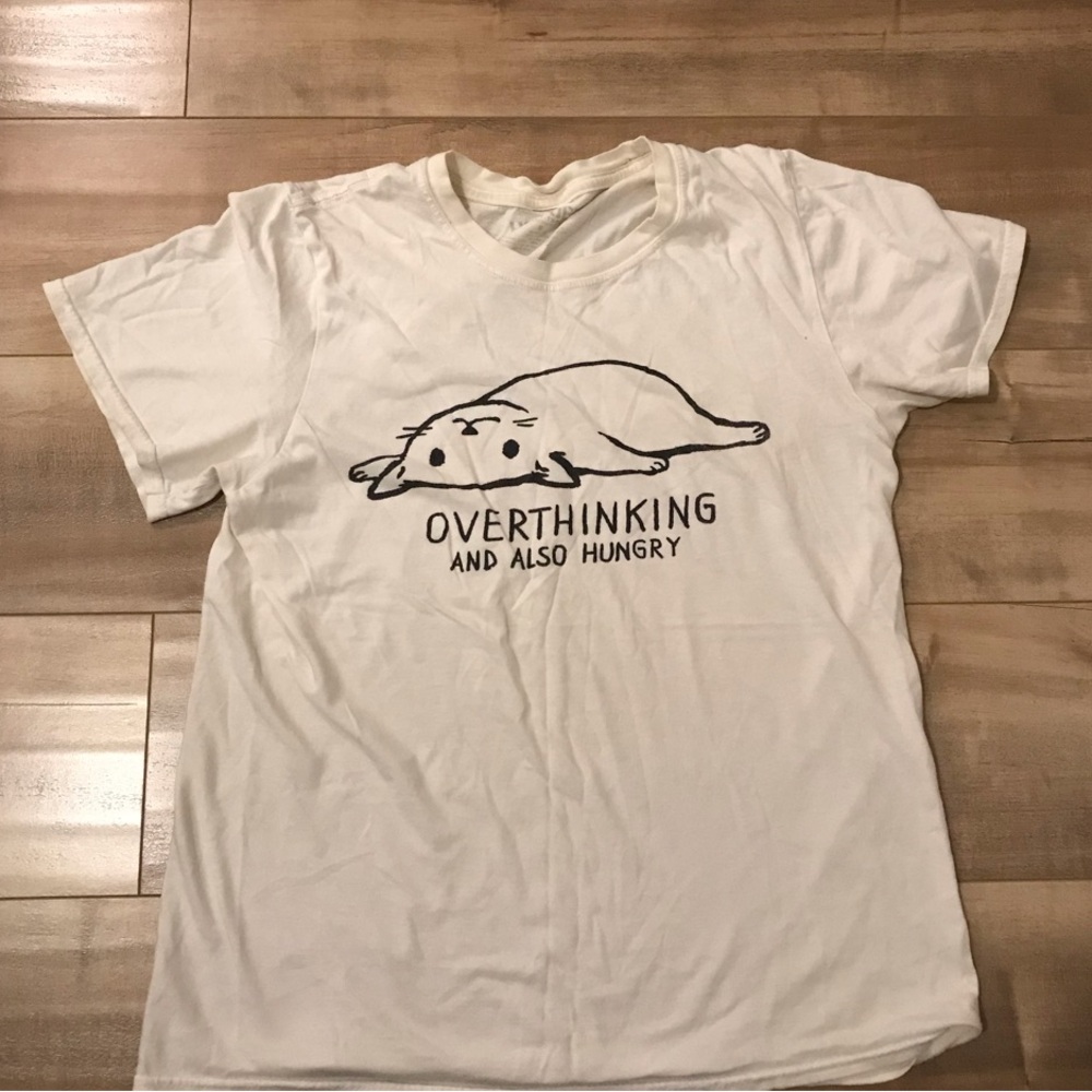 Hot Topic White Cat Tee
